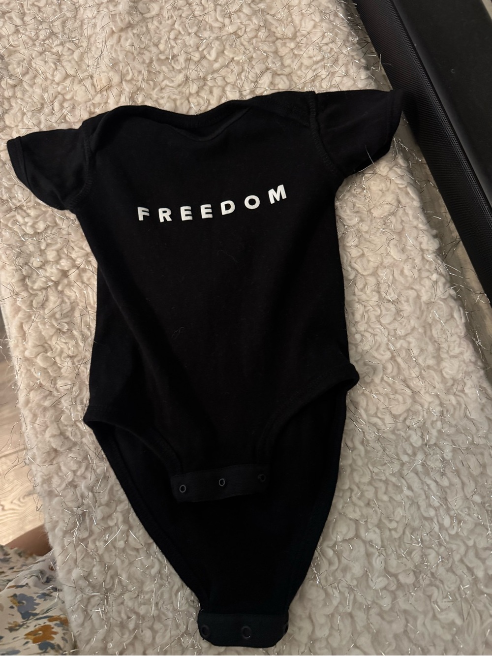 Freedom Black Baby One-Piece Bodysuit